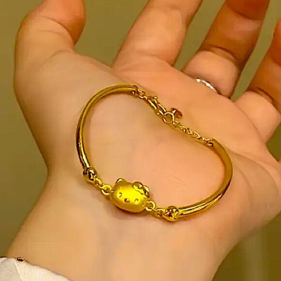 Hello Kitty Gold Plated Bracelet Three Dimensional Gift for little Girl - Picture 4 of 6